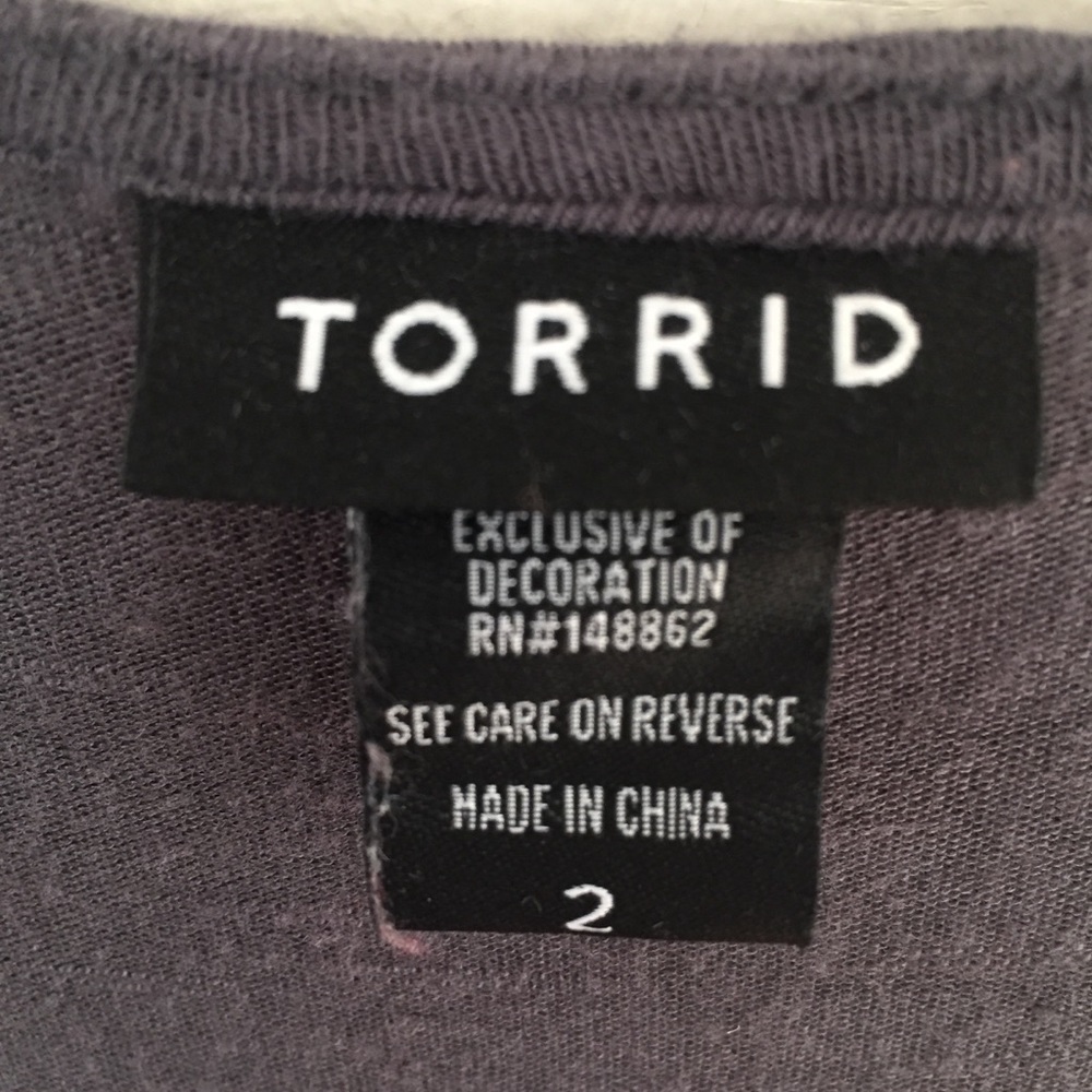 TORRID Gray Boho Embroidered Tunic Top 2 Plus Size - Picture 3 of 7